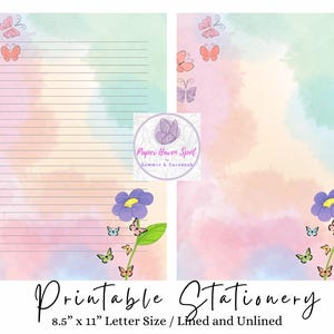 Papel de escritura imprimible arco iris, papelería IMPRIMIBLE, papelería imprimible, papel arco iris, juego de escritura, papel de notas, amigo por correspondencia, hermosa carta