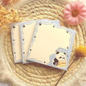 Bloc de notas con diseño de panda, bloc de notas de dibujos animados, bloc de notas kawaii, notas adhesivas coreanas, material de papelería (50 hojas), papelería Panda