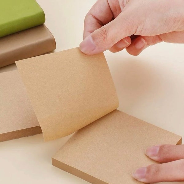 Kraft Sticky Notes, 3”x3”, Kraft Paper Sticky Notes, Sticky Note Pads, Selbstklebende Notizblöcke, Braune Sticky Notes, Craft Paper Sticky 1pad