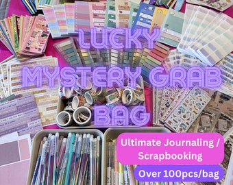 Lucky Mystery Stationery Journaling Grab Bag | Clearance Cute Korean Kawaii Memo Bag | Ultimate Journaling & Scrapbooking