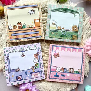Plaknotities Cute Rainbow Animals Friends, cartoon memoblok, kawaii notitieblok, paginamarkeringen vlaggen, Koreaanse plaknotities, briefpapier
