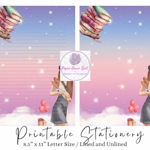 Papel de escritura imprimible arco iris, papelería IMPRIMIBLE, papelería imprimible, papel arco iris, juego de escritura, papel de notas, amigo por correspondencia, hermosa carta