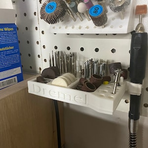 Dremel Tool Holder STL - Digital Download for Efficient Workshop Organization on 1 Inch Pegboard