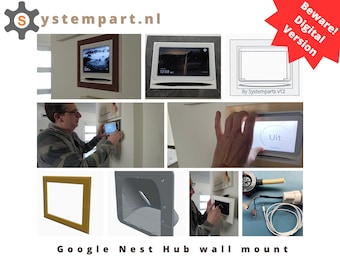 Digitale Muurinbouwkit voor Google Nest Hub 2de Gen - Versie 12 Houten Frame (Digitaal Product)