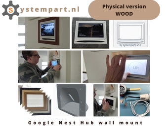 Muurinbouwkit voor Google Nest Hub 2de Gen - Versie 12 Houten Frame (Fysiek Product)