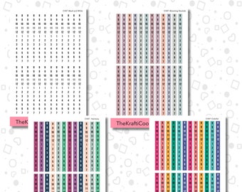 Hourly Strips Sticker Sheet EC A5 Compact Vertical, Calendar Planner Stickers, Monthly Planner Sticker, Removable Functional Planner Sticker