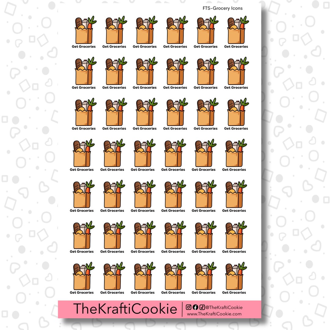 Grocery Icon Sticker Sheet - Etsy