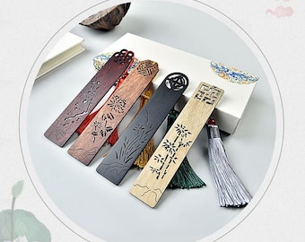 Wood Bookmark With Chinese Painting Art Design Suitable For Book Readers or as Gift