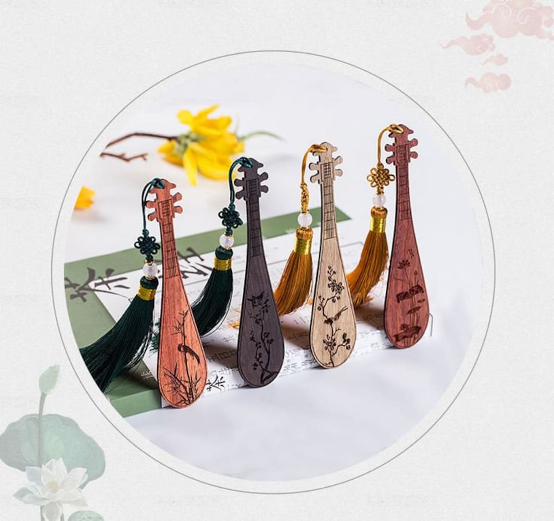 Wood Bookmark in Musical Instrument Pipa Design Suitable for Book ...