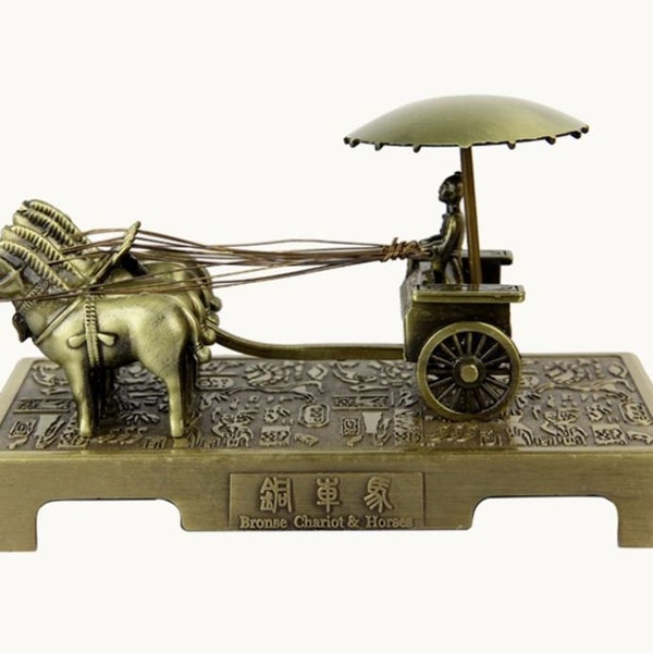 Terracotta Warriors Bronze Chariot et chevaux Modèle adapté à la décoration de la maison ou art Artisanat Cadeau