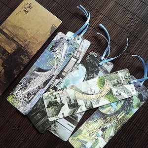 Dibujo de arte de río y construcción chinos Marcador Escenografía adecuada para lectores de libros o como regalo