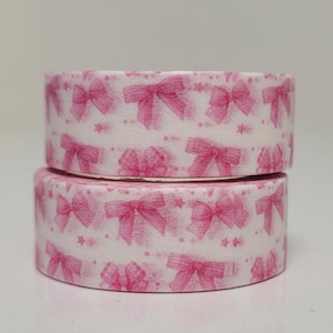 Pink Bow Washi tape, Scrapbooking, 5m length/1.5cm wide, 1 Full roll