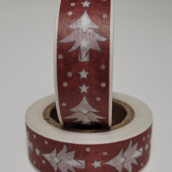Christmas Tree Washi tape, Scrapbooking, 10m length/15 mm wide, Full roll