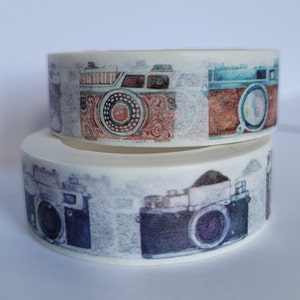 Camera-washi-tape, plakboek, 10 m lang/15 mm breed, volledige rol