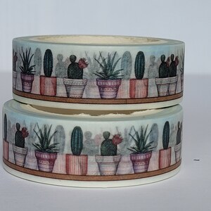 Cactus plant Washi tape, Scrapbooking, 10m length/15 mm wide, 1 Full roll