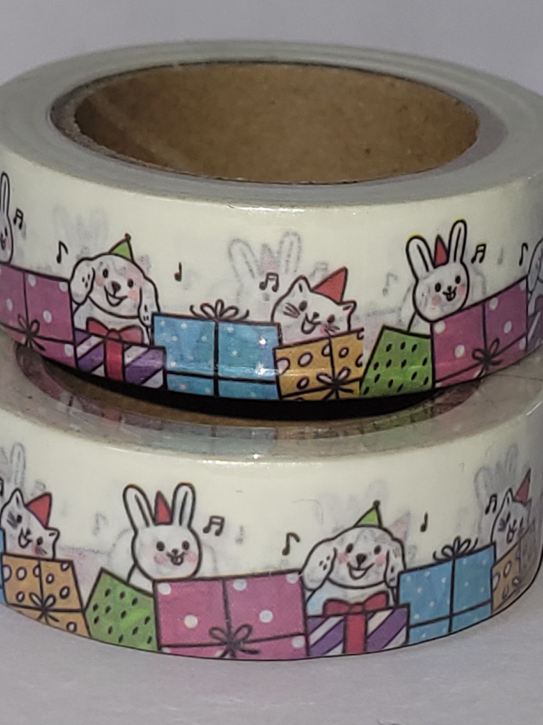 Birthday Washi tape, Scrapbooking, 10m length/15 mm wide, 1 Full roll
