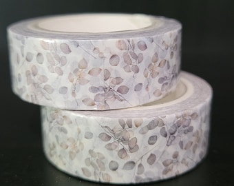 Neutral leaves Washi tape, Scrapbooking, 10m length/15 mm wide, 1 Full roll