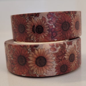 Sunflower Washi tape, Scrapbooking, 10m length/15 mm wide, 1 Full roll
