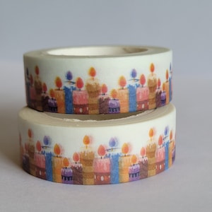 Candle Washi tape, Scrapbooking, 10m length/15 mm wide, 1 Full roll