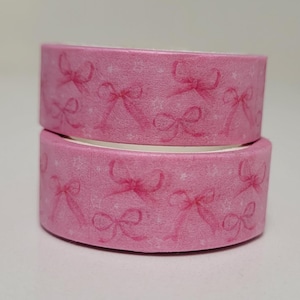 Pink Bow Washi tape, Scrapbooking, 5m length/1.5cm wide, 1 Full roll