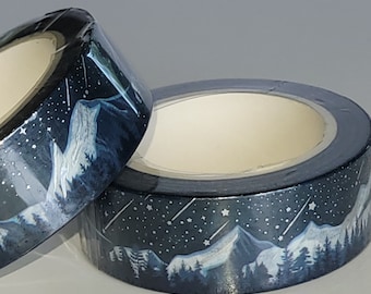 Mountains and Falling stars Washi tape, Scrapbooking, 10m length/15 mm wide, 1 Full roll