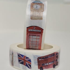 British themed Washi tape, Scrapbooking, 10m length/1.5cm wide, 1 Full roll