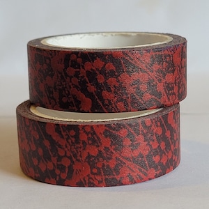 Red Splatter washi tape, Scrapbooking, 5m length/15 mm wide, Full roll