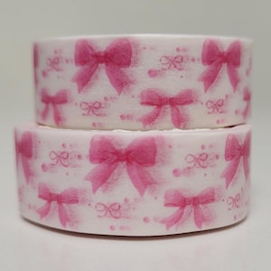 Pink Bow Washi tape, Scrapbooking, 5m length/1.5cm wide, 1 Full roll