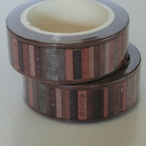 Vintage Books Washi tape, Scrapbooking, 10m length/15 mm wide, 1 Full roll