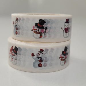 Snowman Washi tape, Scrapbooking, 10m length/15 mm wide, Full roll