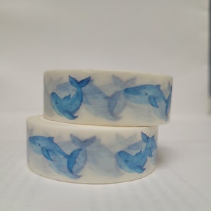 Dolphin Washi tape, Scrapbooking, 10m length/15 mm wide, Full roll