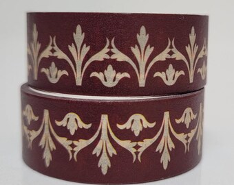 Cinta Washi color burdeos, para scrapbooking, 2 m de largo/15 mm de ancho, 1 rollo completo.