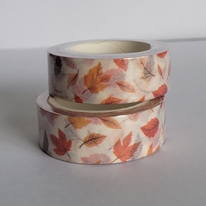 Fall Leaves Washi tape, Scrapbooking, 10m length/15 mm wide, Full roll