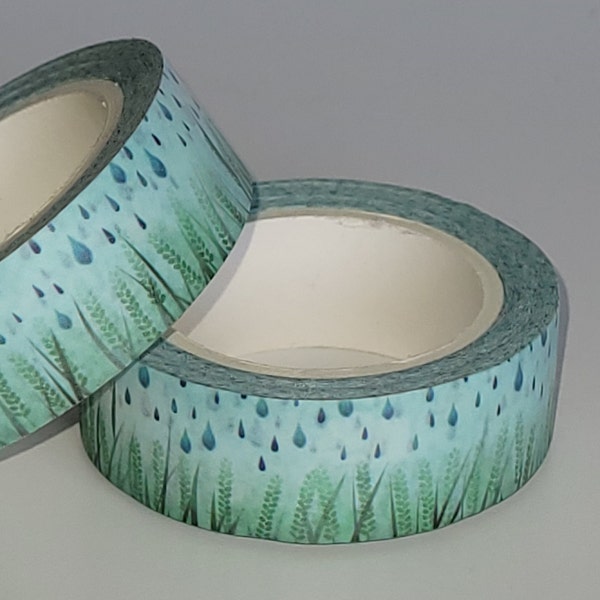 Spring rains Washi tape, Scrapbooking, 10m length/15 mm wide, Full roll
