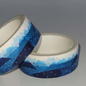 Mountain landscape Washi tape, Scrapbooking, 5m length/15 mm wide, Full roll
