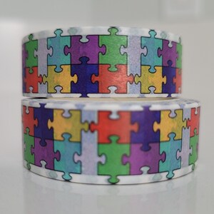 Puzzle pieces Washi tape, Scrapbooking, 10m length/15 mm wide, 1 Full roll