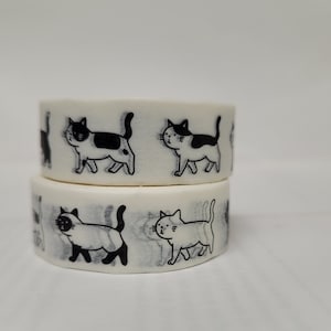 Cute kitten Washi tape, Scrapbooking, 10m length/15 mm wide, Full roll