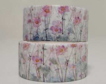 Bloemen washi tape, Scrapbooking, 2m lengte/15mm breed, Volledige rol