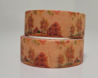 Cinta Washi Fall Trees, Scrapbooking, 5m de longitud/15 mm de ancho, 1 rollo completo