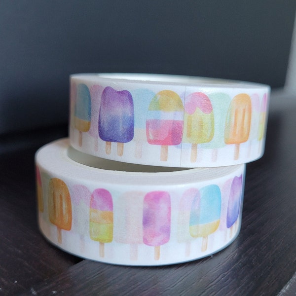 Popsicle  Washi tape, Scrapbooking, 10m length/15 mm wide, 1 Full roll