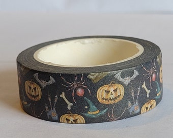 Cinta washi de Halloween, Scrapbooking, 10 m de largo/15 mm de ancho, 1 rollo completo