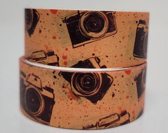 Camera Washi tape, Scrapbooking, 2m length/15 mm wide, Full roll