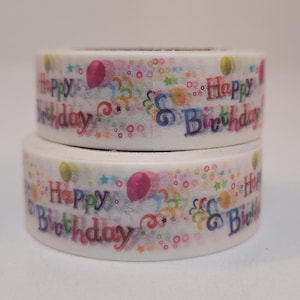Happy Birthday Washi Tape, Scrapbooking, 10 m Länge, 1 Rolle