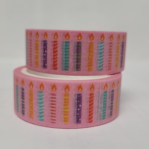 Birthday candle Washi tape, Scrapbooking, 5m length/1.5cm wide, 1 Full roll
