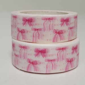 Pink Bow Washi tape, Scrapbooking, 5m length/1.5cm wide, 1 Full roll