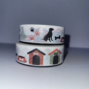Dog House Washi tape, Scrapbooking, 10m length/15 mm wide, 1 Full roll