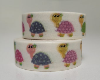 Turtle Washi tape, Scrapbooking, 10m length/15 mm wide, Full roll