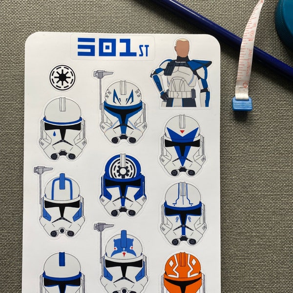 501st Helmets | TCW | sticker sheet | STAR