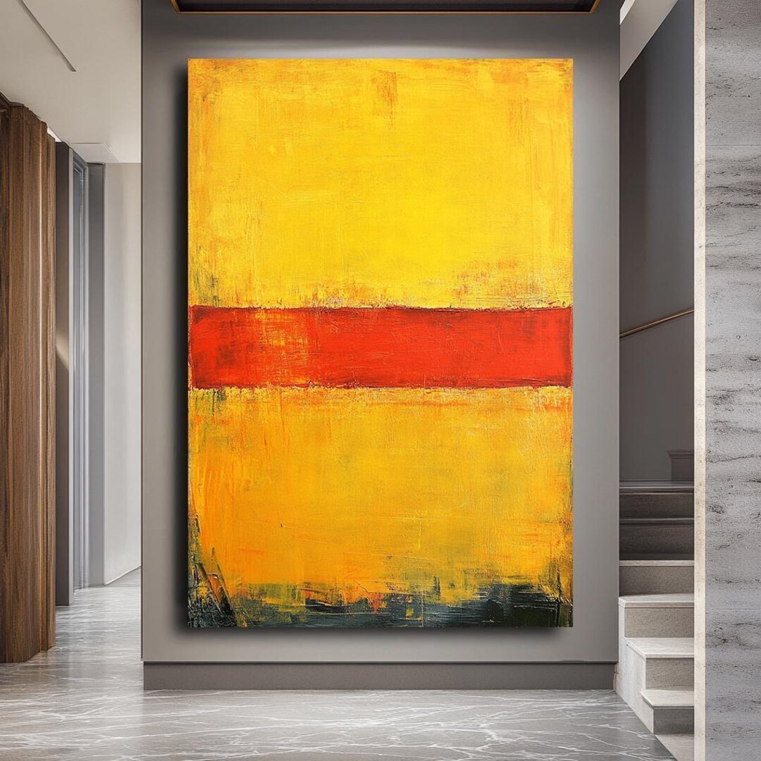 Mark Rothko Inspired Abstract Canvas, Bold Yellow and Red Color Block ...