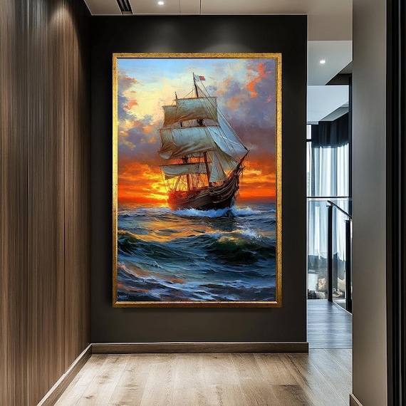 キャンバスプリント Wall art ヨット 壁面 飾り 1000円OFFクーポン 海